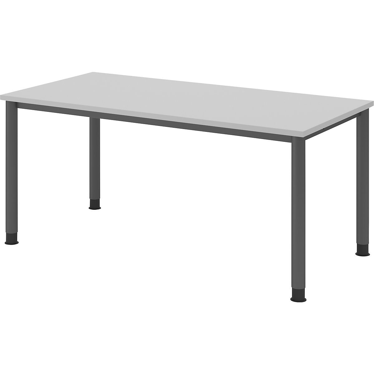 Secretária, AxP 685 – 810 x 800 mm, 4 pernas em tubo redondo, largura 1600 mm, grafite/cinzento claro-0