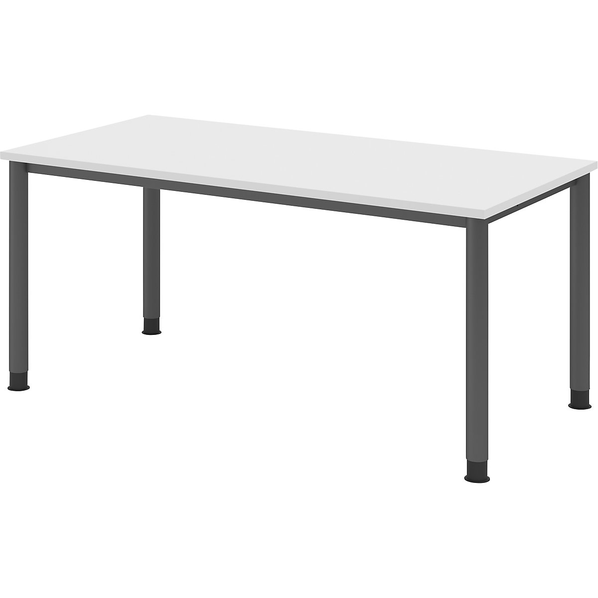 Secretária, AxP 685 – 810 x 800 mm, 4 pernas em tubo redondo, largura 1600 mm, grafite/branco-0