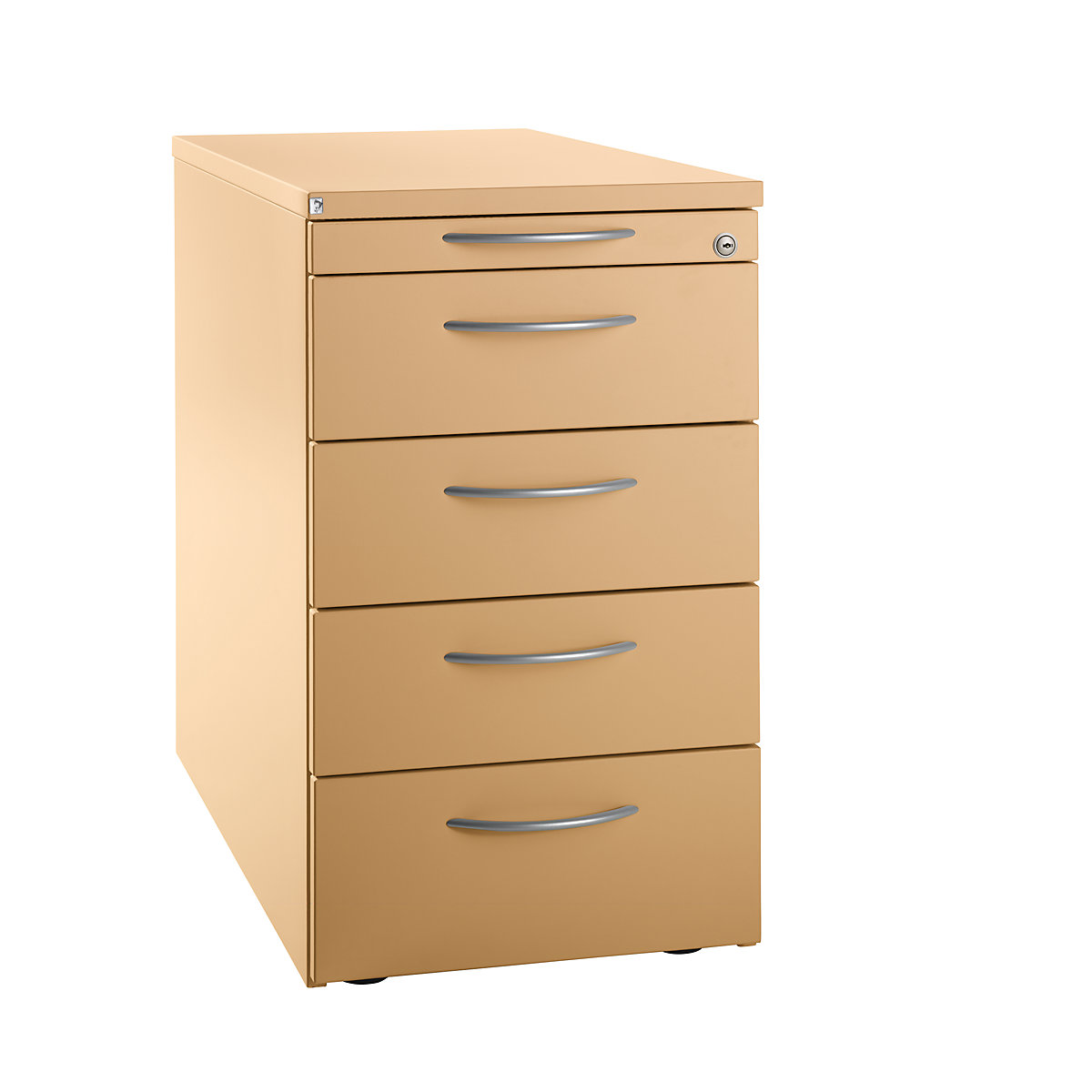 Bloco de gavetas fixo LENA, 1 gaveta para utensílios, 4 gavetas para materiais, altura 720 mm, decoração de faia-0
