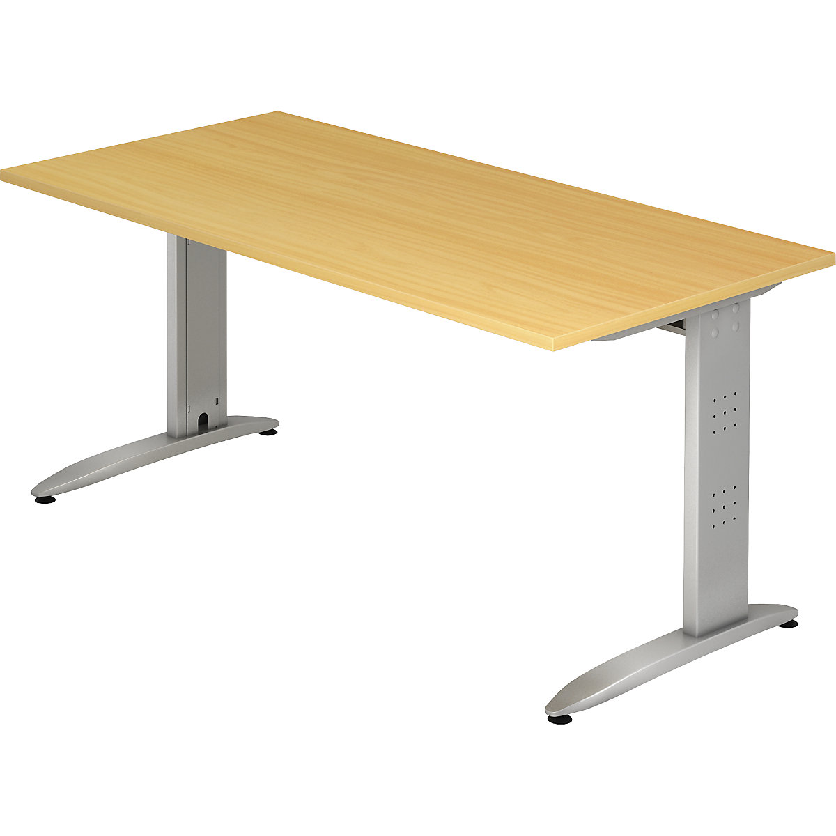 Secretária – eurokraft pro, estrutura de pés em C, altura fixa, AxLxP 720 x 1600 x 800 mm, imitação de faia-0
