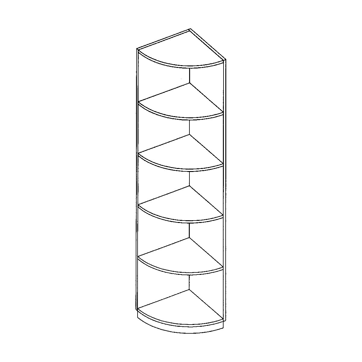 Rayonnage d'angle en quart de cercle LENA (Illustration du produit 3)-2