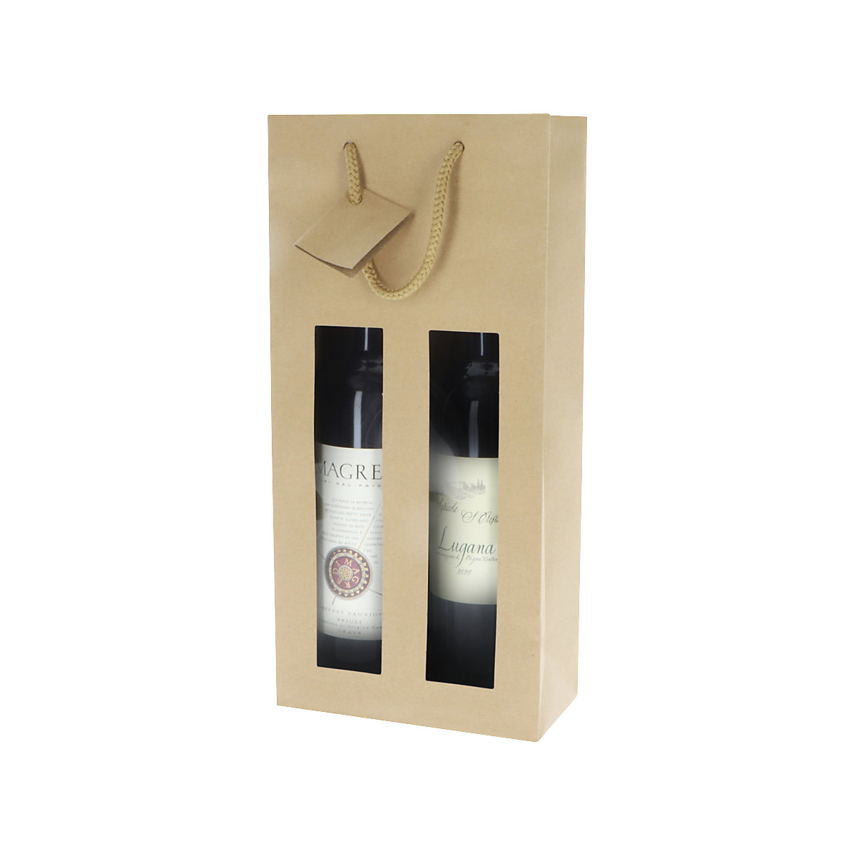 Sacchetto di carta con finestra – ratioform, largh. x alt. esterne 180 x 380 mm, beige, a partire da 10 pz.-1