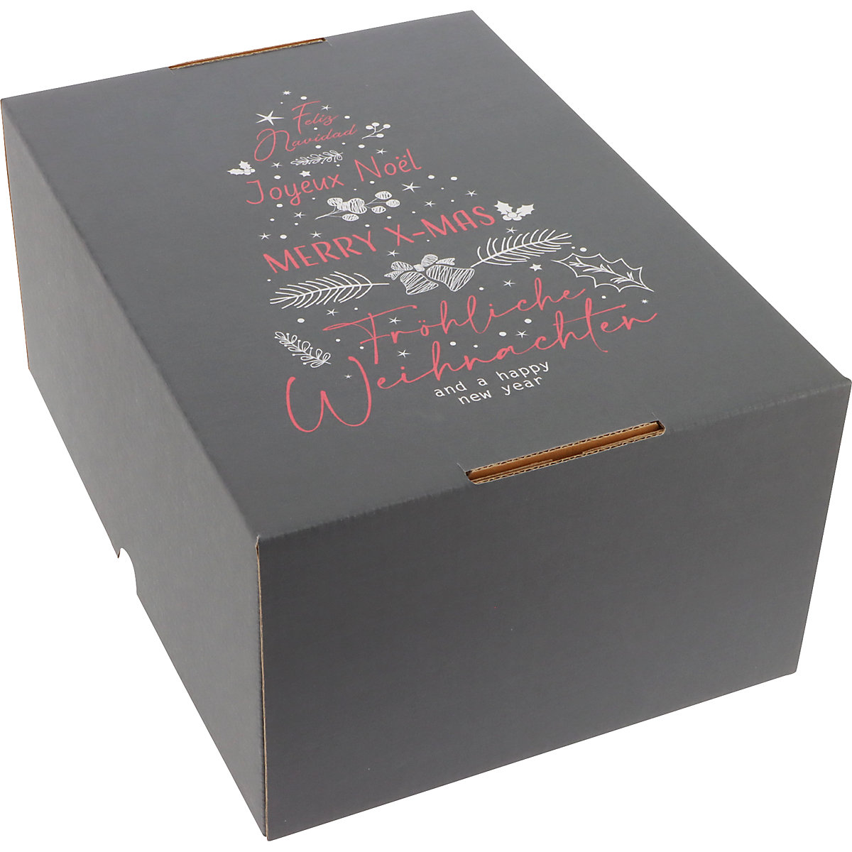 Scatola con coperchio a cappuccio International Christmas Tree – ratioform, conf. da 25 pz., dimensioni interne 305 x 215 x 150 mm, antracite-1