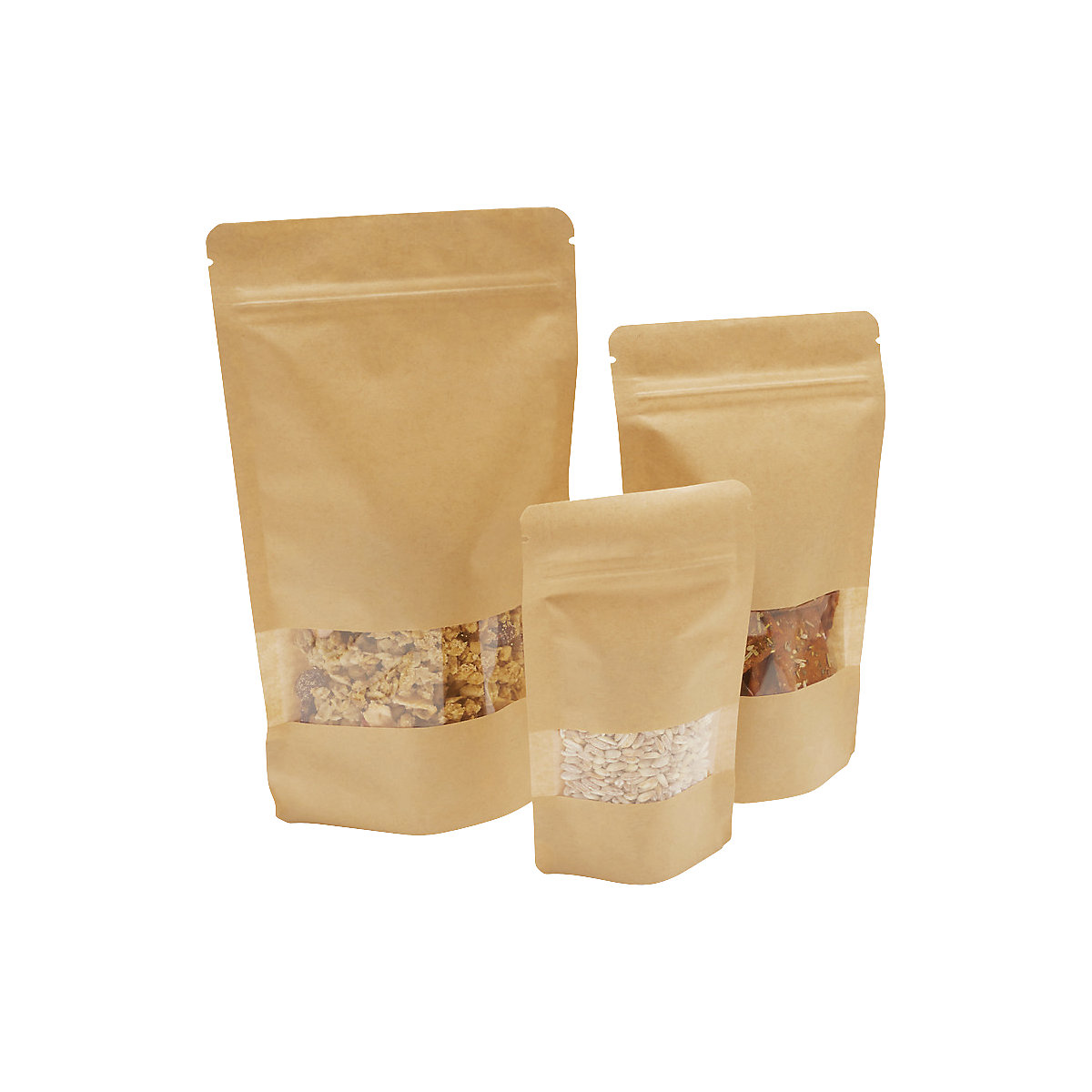 Sachets à fond plat – ratioform, avec fermeture à pression et fenêtre, L x l 140 x 85 mm, lot de 100, à partir de 2 lots-0