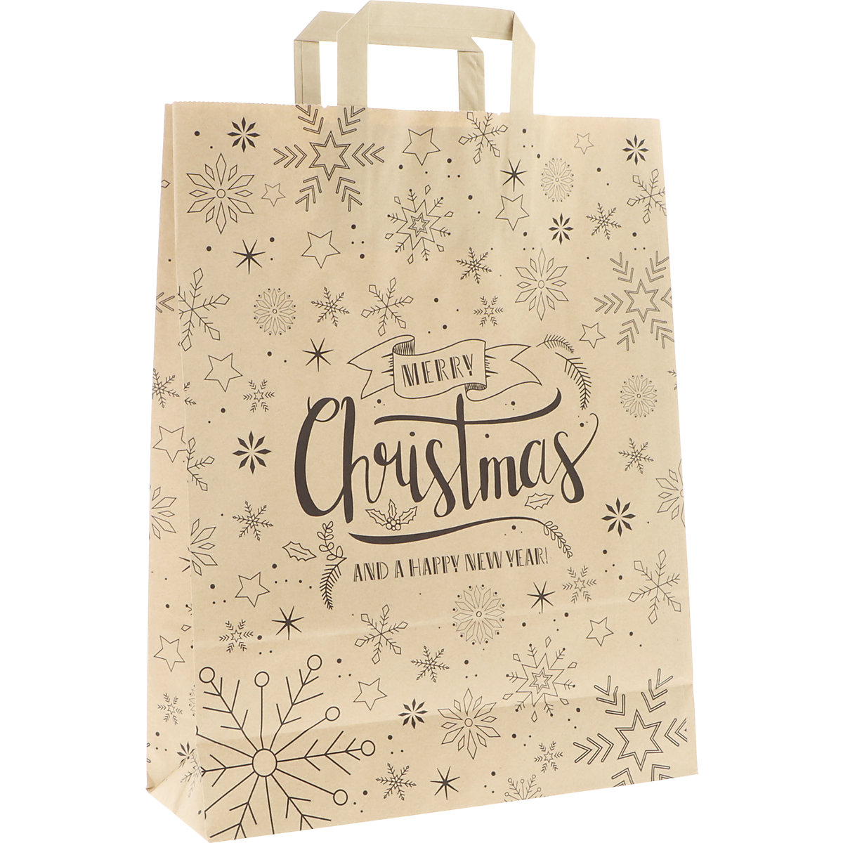 Sachet en papier de Noël Merry Christmas – ratioform, lot de 250, dim. int. 320 x 110 x 400 mm-1