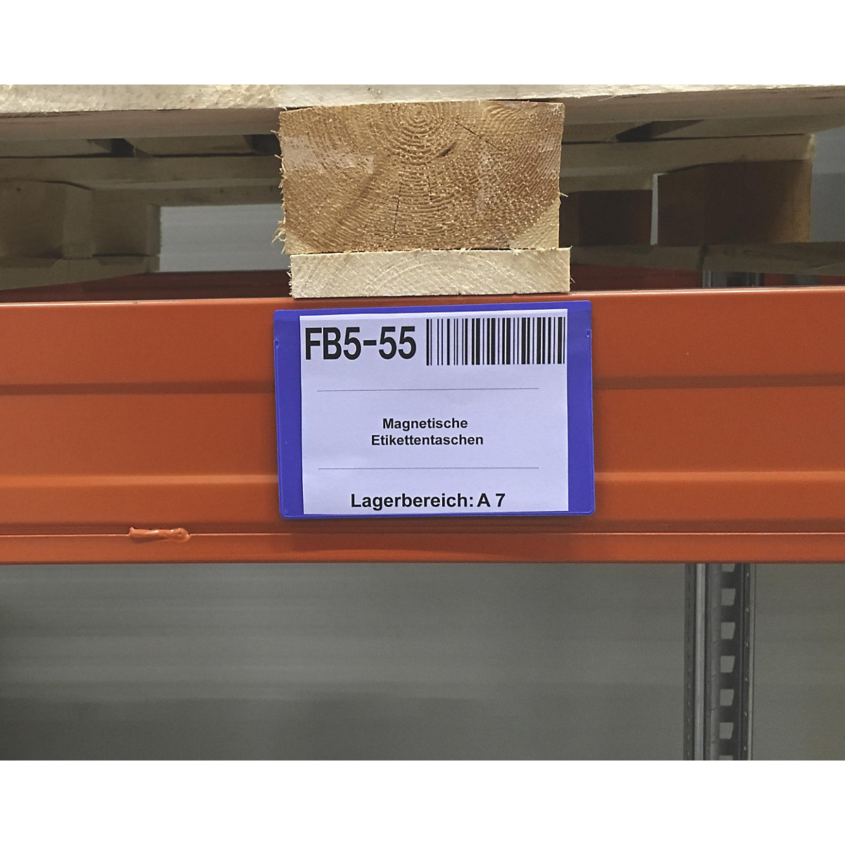 Buste per etichette, conf. da 50 pz., con striscia magnetica, largh. x alt. 160 x 110 mm, UNI A6, blu-0