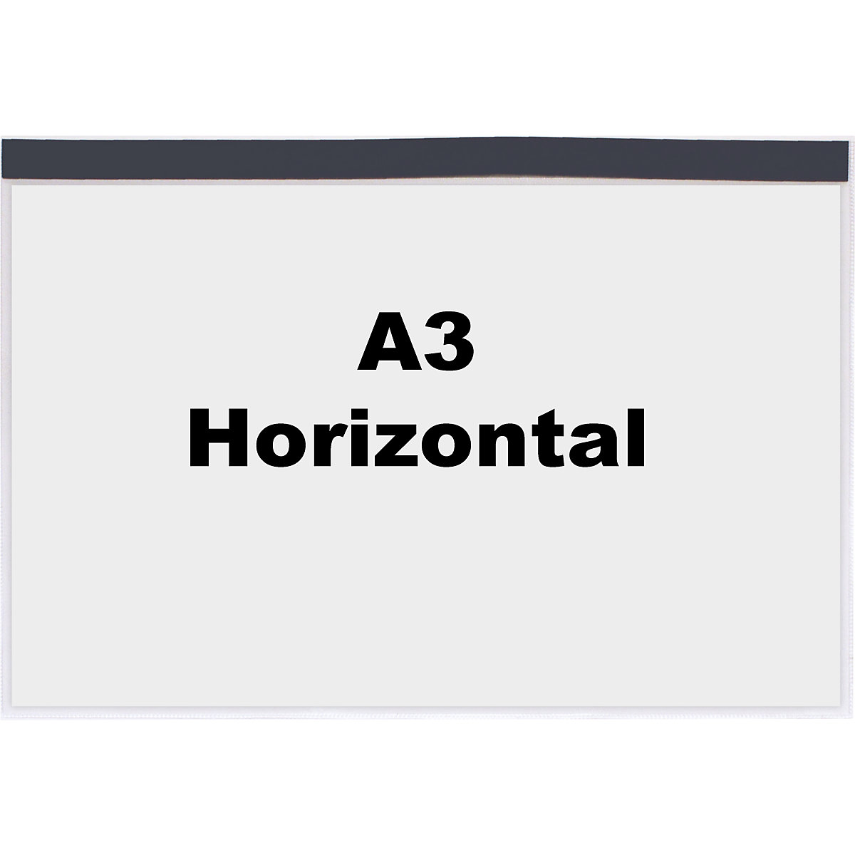 Buste portadocumenti, con striscia magnetica, per A3, formato orizzontale, lato lungo aperto, conf. da 10 pz.-0