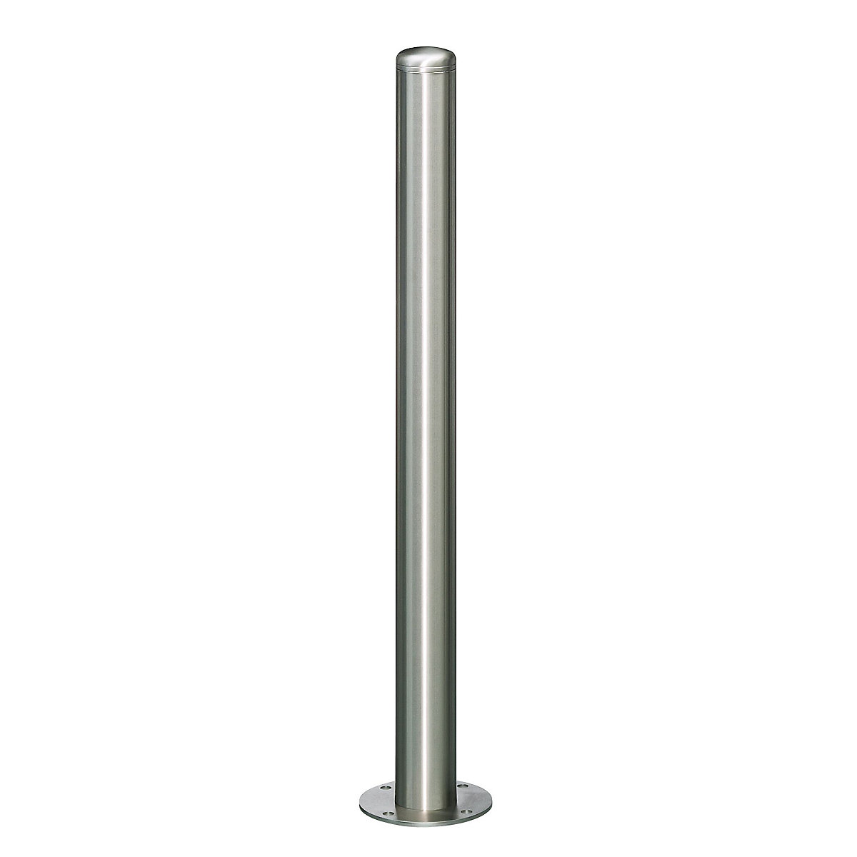 Paletto in acciaio inox, con tappo di chiusura, piastra di base da ancorare, Ø 76 mm-0