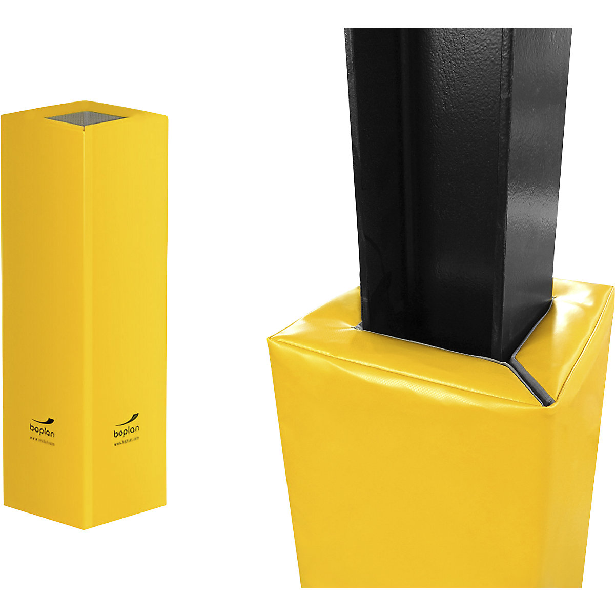 Protezione per colonne, morbida – Boplan, giallo, alt. x largh. x lungh. 1800 x 300 x 300 mm-0