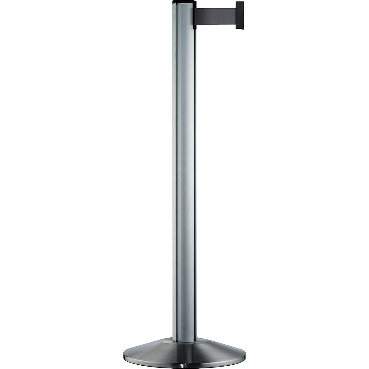 Paletto con nastro Beltrac EXTEND, alluminio, paletto cromato spazzolato, nastro grigio argento-0