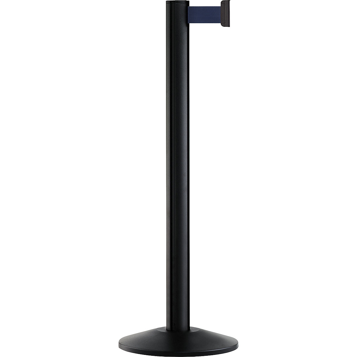 Paletto con nastro Beltrac EXTEND, alluminio, paletto nero, nastro blu marino-0