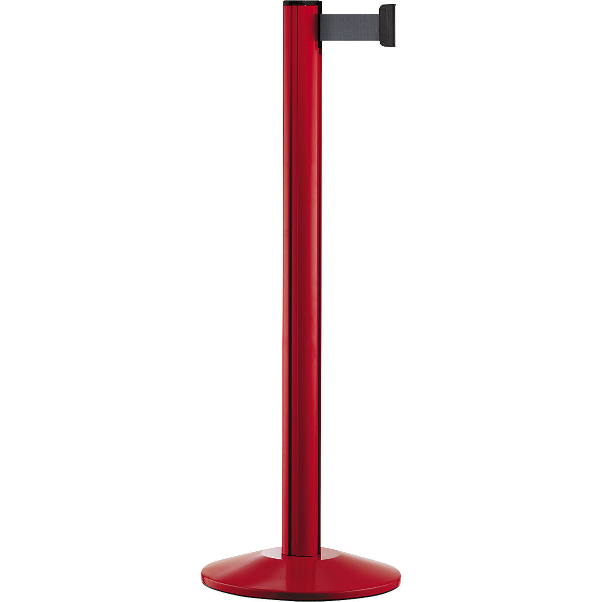 Paletto con nastro Beltrac EXTEND, alluminio, paletto rosso, nastro grigio argento-0