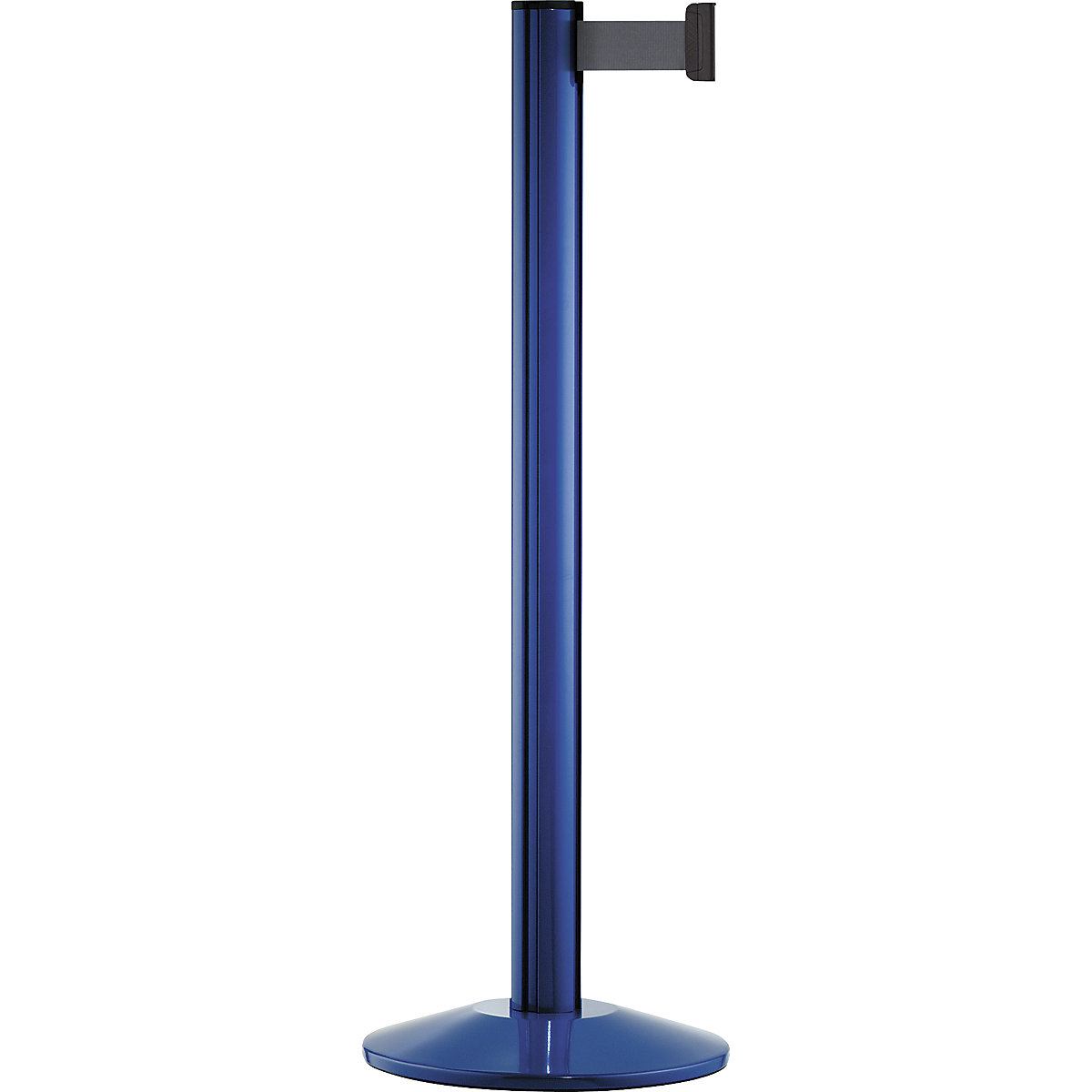 Paletto con nastro Beltrac EXTEND, alluminio, paletto blu, nastro grigio argento-0