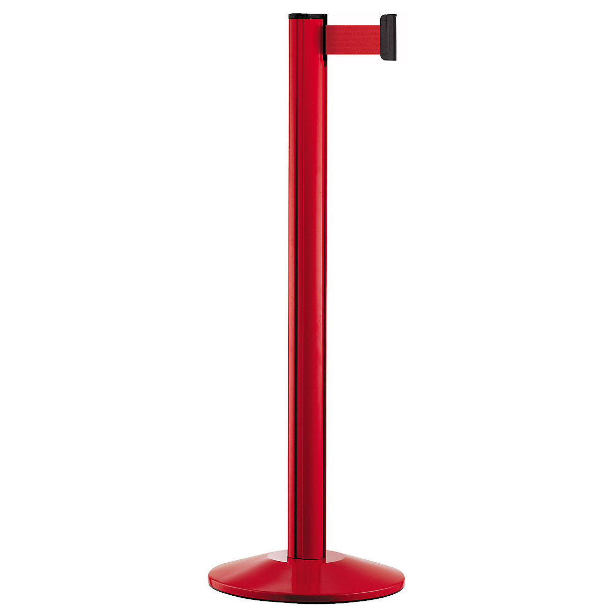 Paletto in alluminio con nastro, paletto rosso, estensione 2300 mm, nastro rosso-0