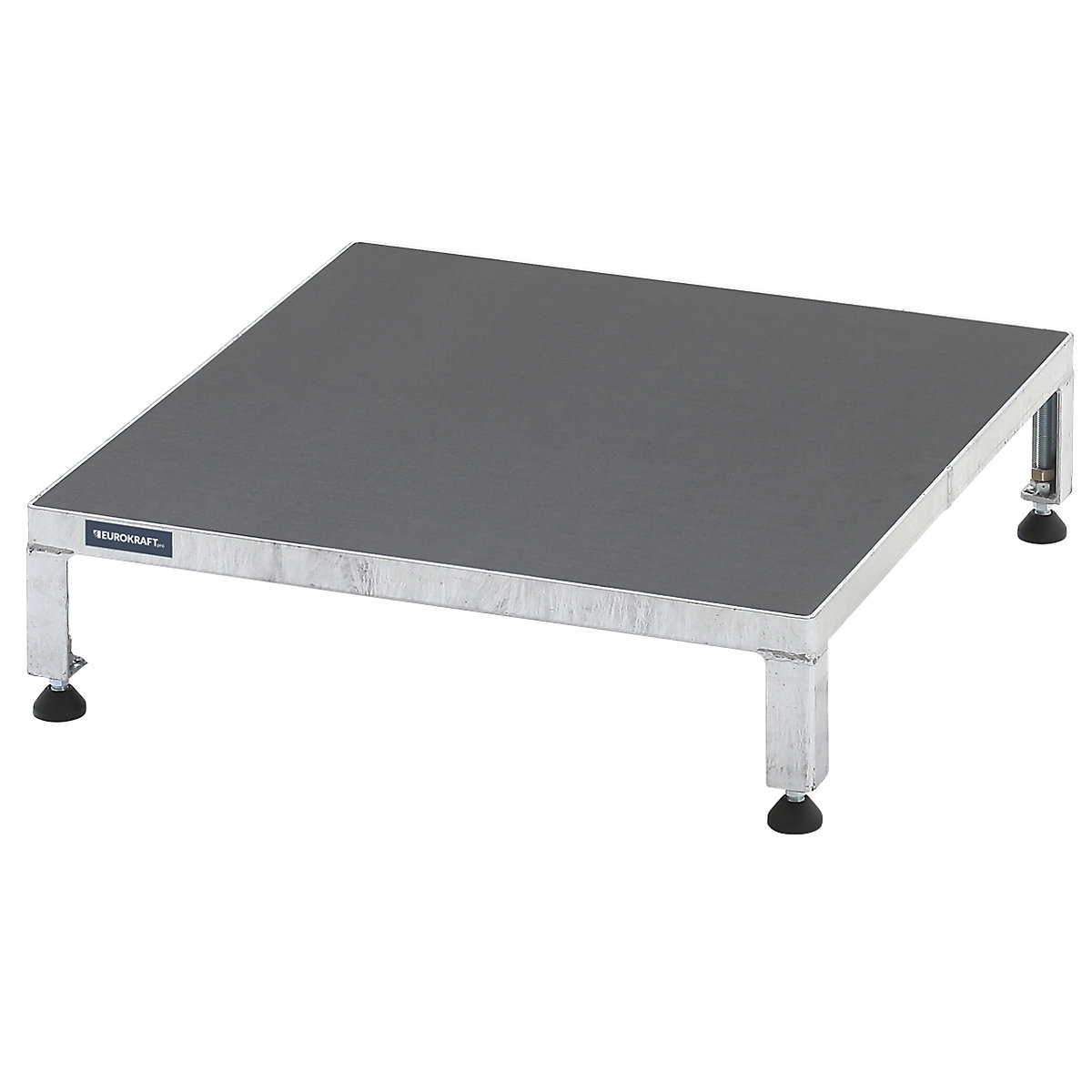 Platformă de lucru, interval de reglare a înălțimii 165 – 230 mm – eurokraft pro, cu placă texturată, platformă lung. x lăț. 610 x 610 mm, zincată la cald-0