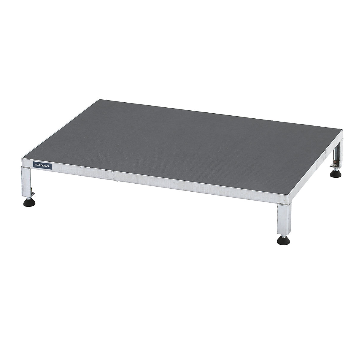 Platformă de lucru, interval de reglare a înălțimii 165 – 230 mm – eurokraft pro, cu placă texturată, platformă lung. x lăț. 910 x 610 mm, zincată la cald-0