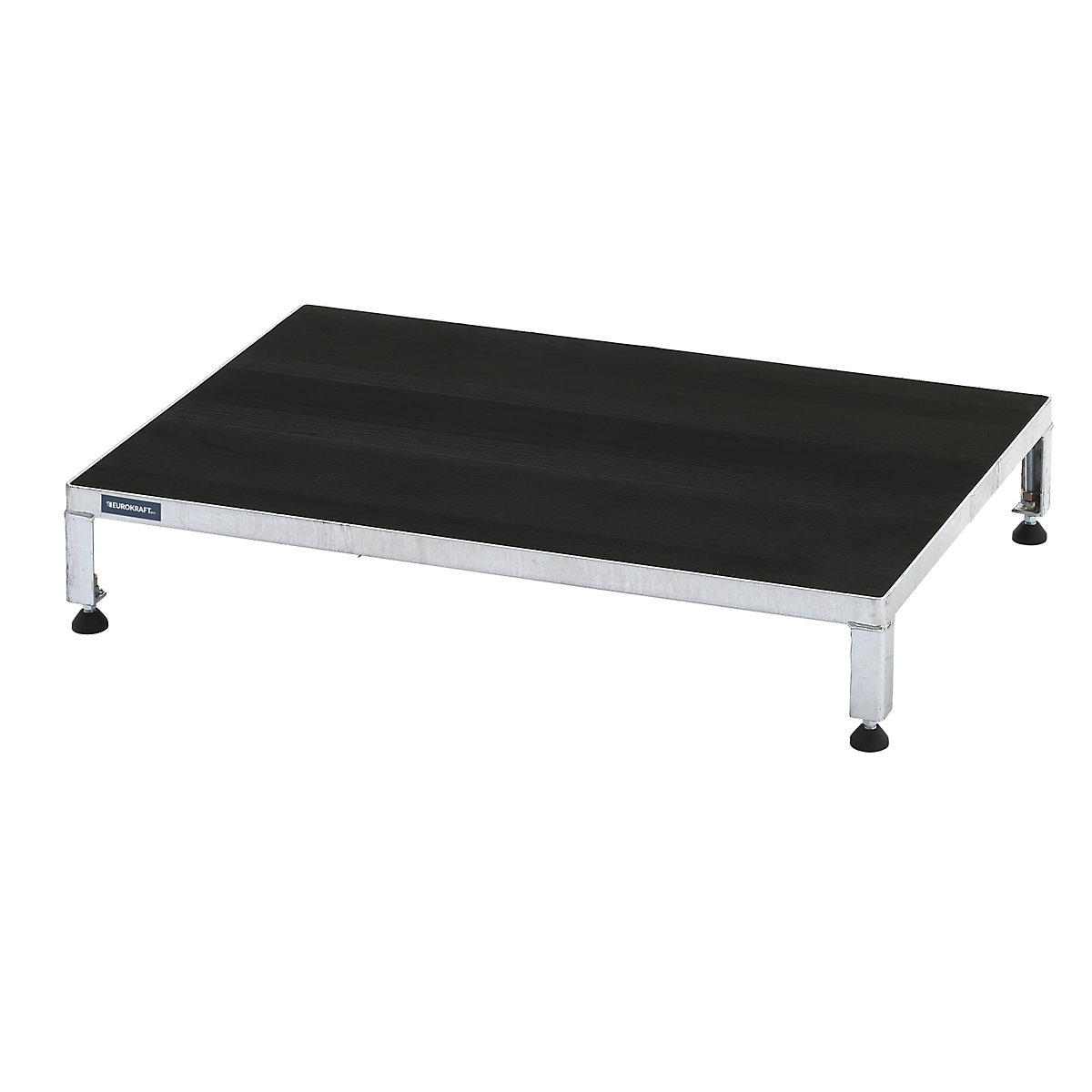 Platformă de lucru, interval de reglare a înălțimii 165 – 230 mm – eurokraft pro, cu placă reflectorizantă din cauciuc crestat, platformă lung. x lăț. 910 x 610 mm, zincată la cald-0