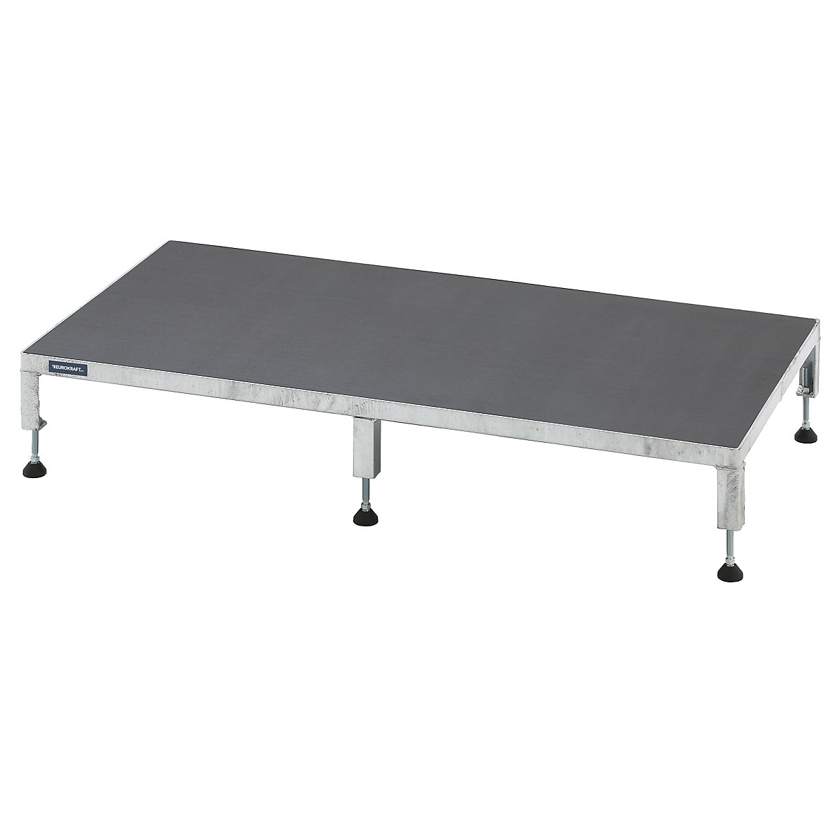 Platformă de lucru, interval de reglare a înălțimii 165 – 230 mm – eurokraft pro, cu placă texturată, platformă lung. x lăț. 1210 x 610 mm, zincată la cald-0