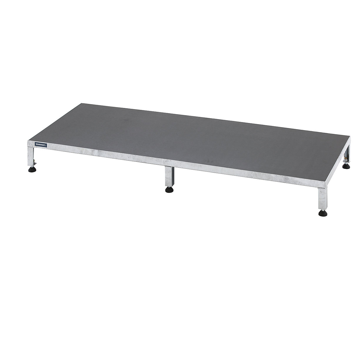 Platformă de lucru, interval de reglare a înălțimii 165 – 230 mm – eurokraft pro, cu placă texturată, platformă lung. x lăț. 1510 x 610 mm, zincată la cald-0