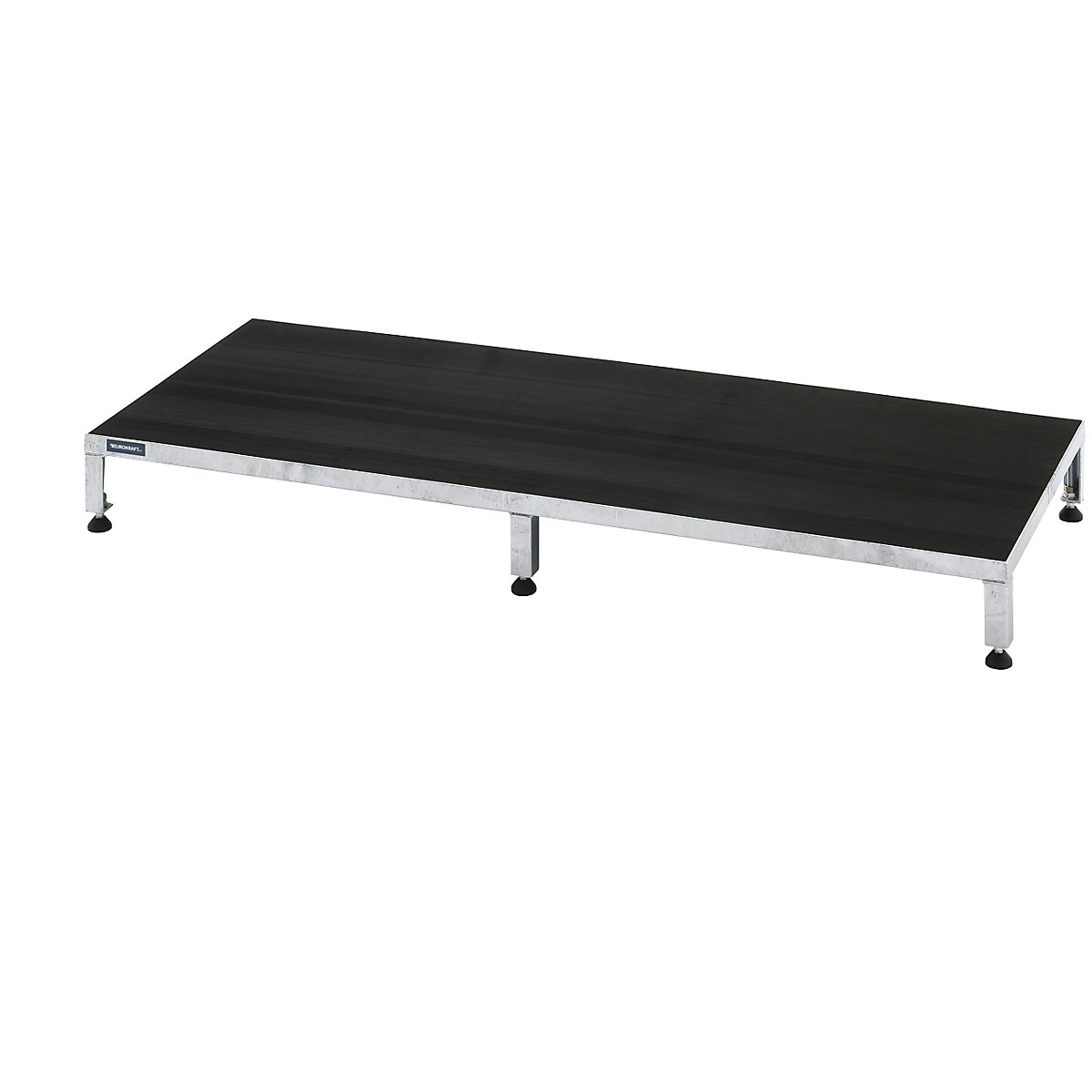 Platformă de lucru, interval de reglare a înălțimii 165 – 230 mm – eurokraft pro, cu placă reflectorizantă din cauciuc crestat, platformă lung. x lăț. 1510 x 610 mm, zincată la cald-0