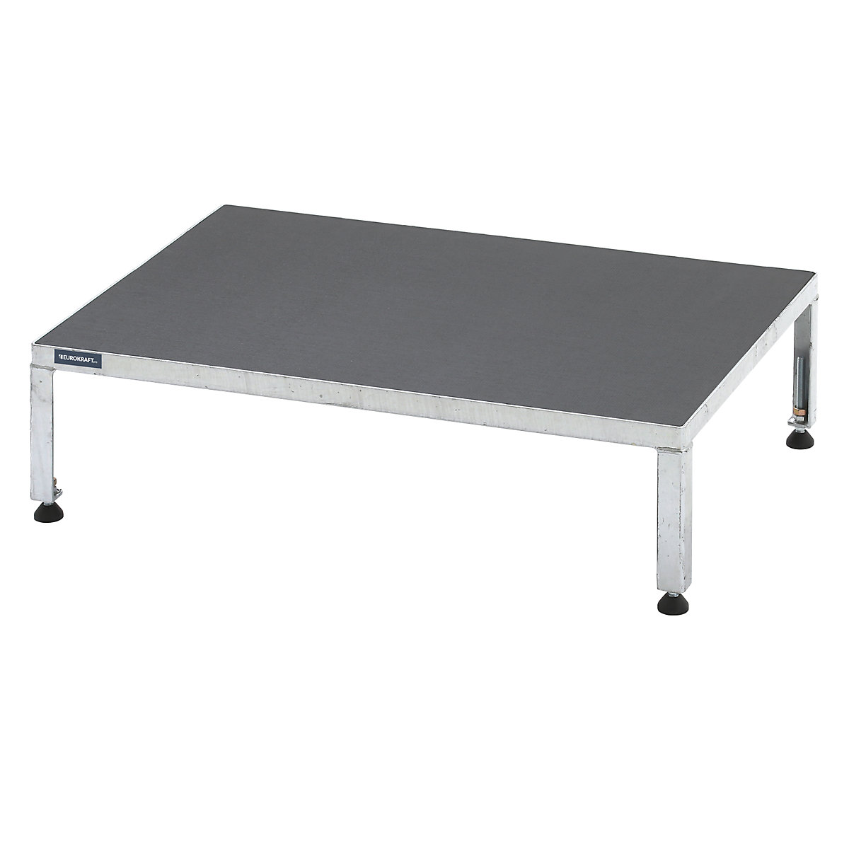 Platformă de lucru, interval de reglare a înălțimii 255 – 320 mm – eurokraft pro, cu placă texturată, platformă lung. x lăț. 910 x 610 mm, zincată la cald-0