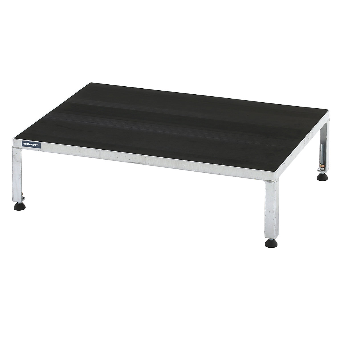 Platformă de lucru, interval de reglare a înălțimii 255 – 320 mm – eurokraft pro, cu placă reflectorizantă din cauciuc crestat, platformă lung. x lăț. 910 x 610 mm, zincată la cald-0