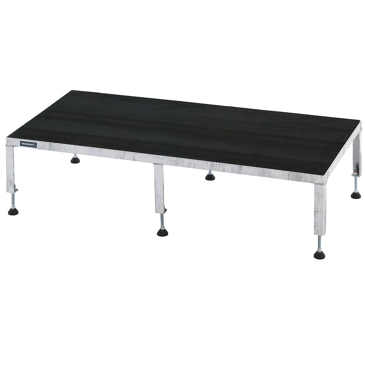Platformă de lucru, interval de reglare a înălțimii 255 – 320 mm – eurokraft pro, cu placă reflectorizantă din cauciuc crestat, platformă lung. x lăț. 1210 x 610 mm, zincată la cald-0