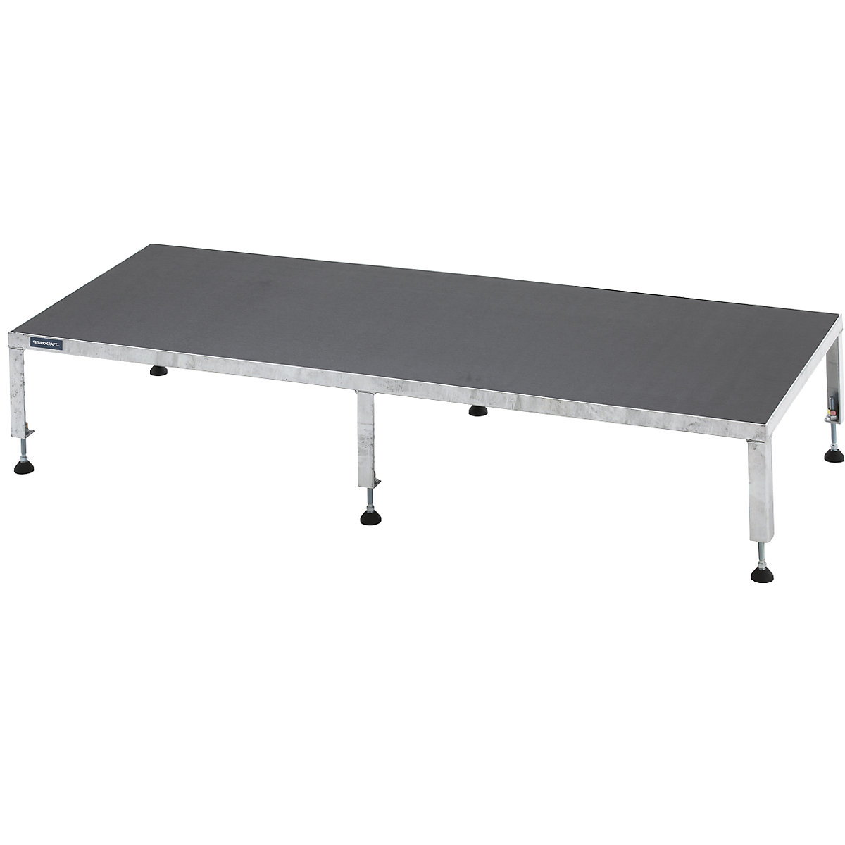 Platformă de lucru, interval de reglare a înălțimii 255 – 320 mm – eurokraft pro, cu placă texturată, platformă lung. x lăț. 1510 x 610 mm, zincată la cald-0