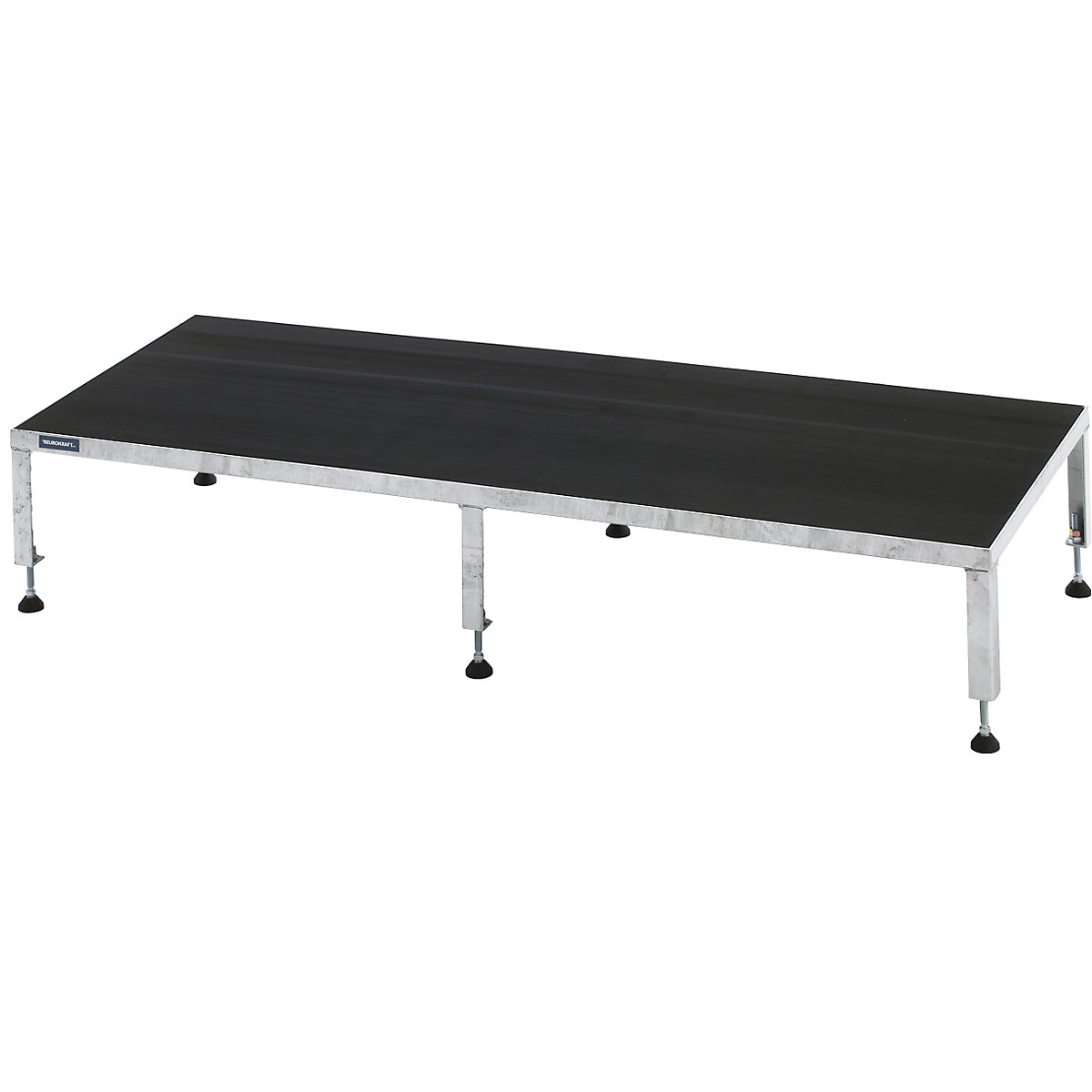 Platformă de lucru, interval de reglare a înălțimii 255 – 320 mm – eurokraft pro, cu placă reflectorizantă din cauciuc crestat, platformă lung. x lăț. 1510 x 610 mm, zincată la cald-0