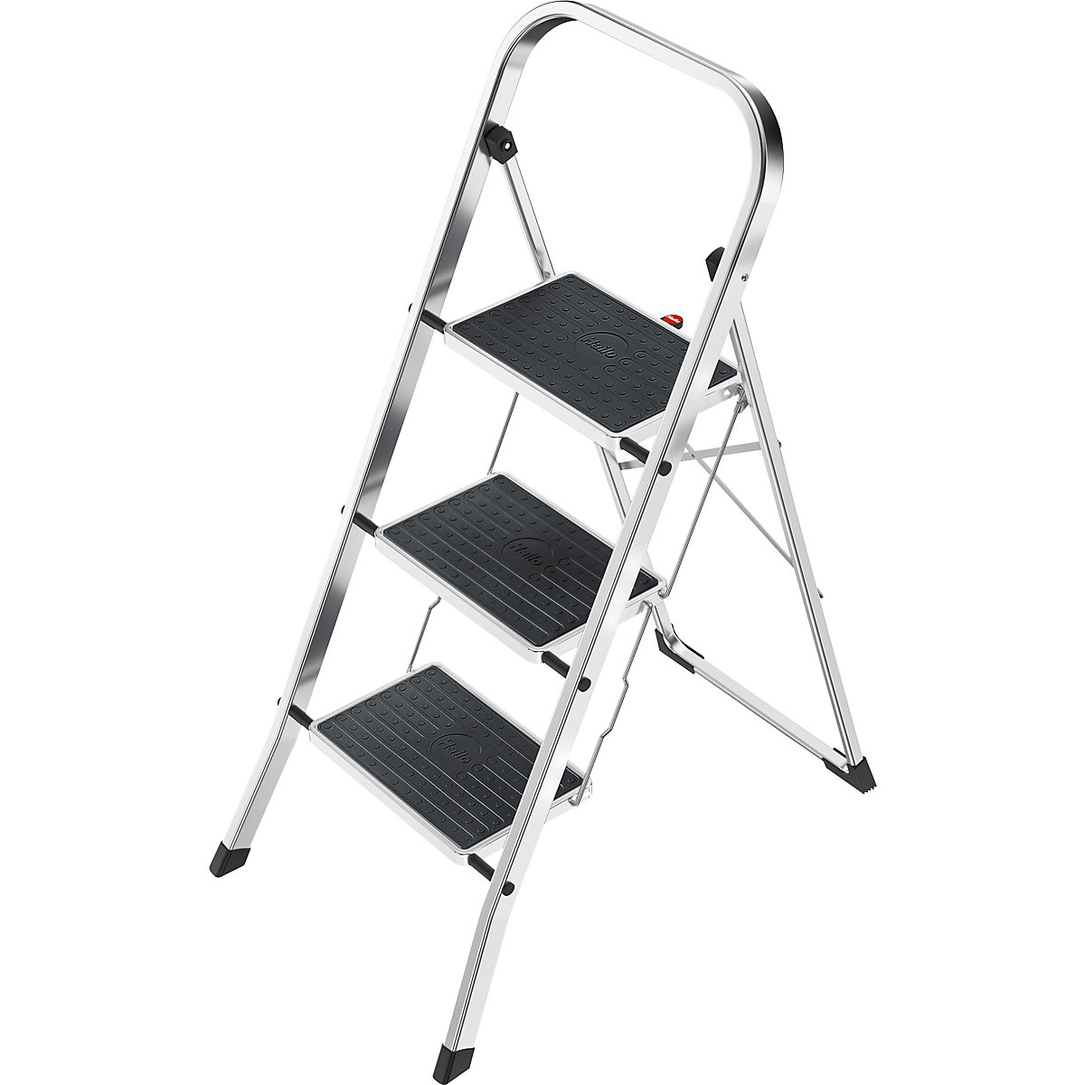 Scăriță pliantă K70 StandardLine – Hailo, cadru din aluminiu, capacitate portantă 150 kg, 3 trepte, înălțime pas 690 mm-0