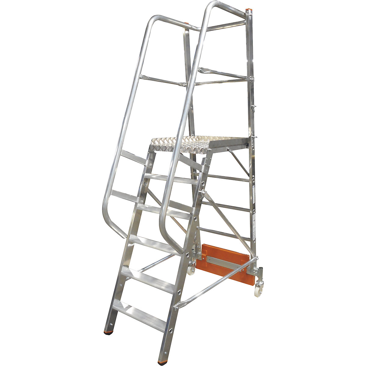Scară din aluminiu cu platformă STABILO Vario kompakt – KRAUSE, pentru spații înguste, lățime 820 mm, 6 trepte-0