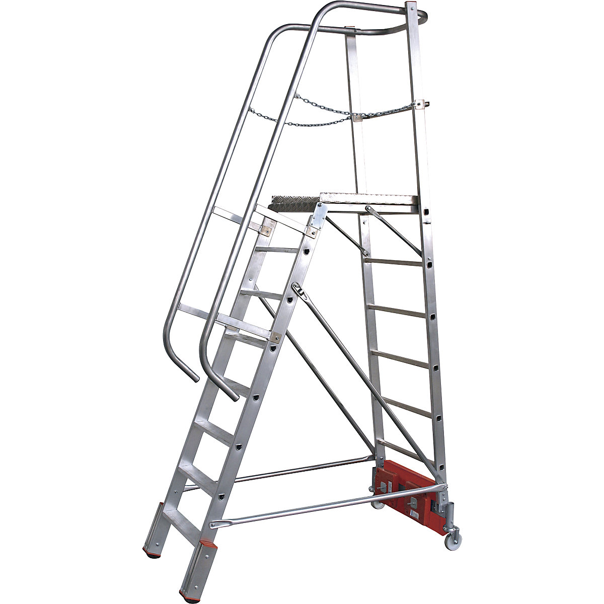Scară din aluminiu cu platformă STABILO Vario kompakt – KRAUSE, pentru spații înguste, lățime 820 mm, 8 trepte-0