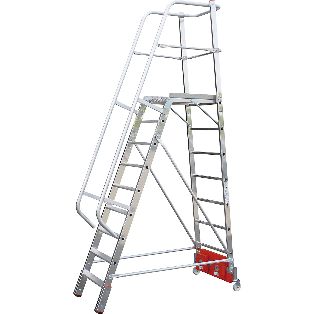 Scară din aluminiu cu platformă STABILO Vario kompakt – KRAUSE (Imagine produs 2)-1