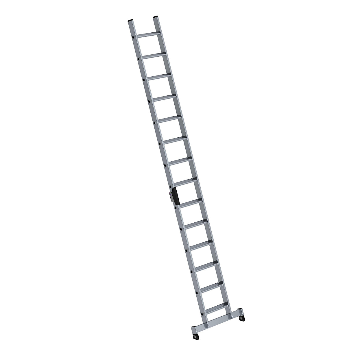 Scară cu rezemare cu trepte – MUNK, model profesional, lățime 420 mm, 14 trepte, cu traversă nivello®-0