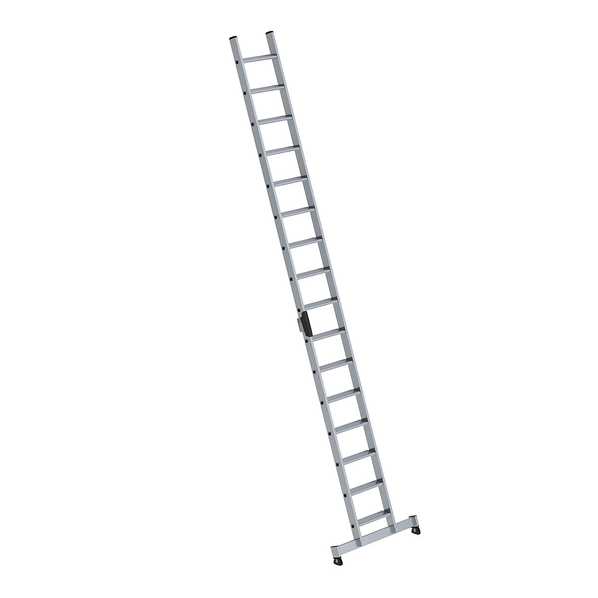 Scară cu rezemare cu trepte – MUNK, model profesional, lățime 420 mm, 16 trepte, cu traversă nivello®-0