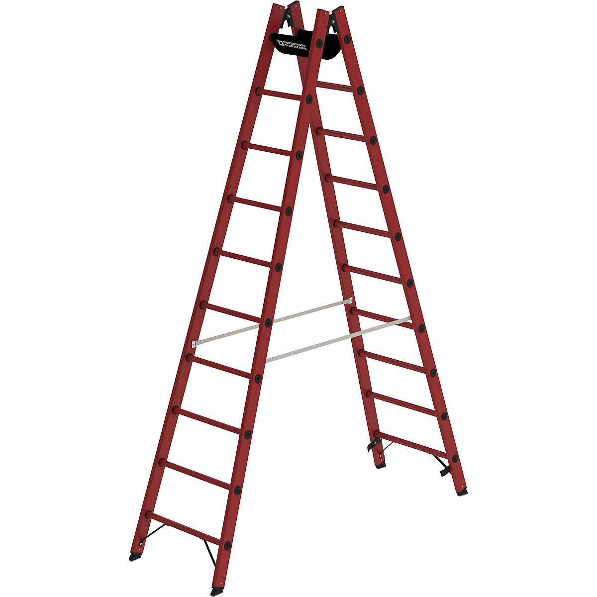 Scară din plastic solid – MUNK, complet din plastic armat cu fibră de sticlă, 2 x 10 fuscei-0