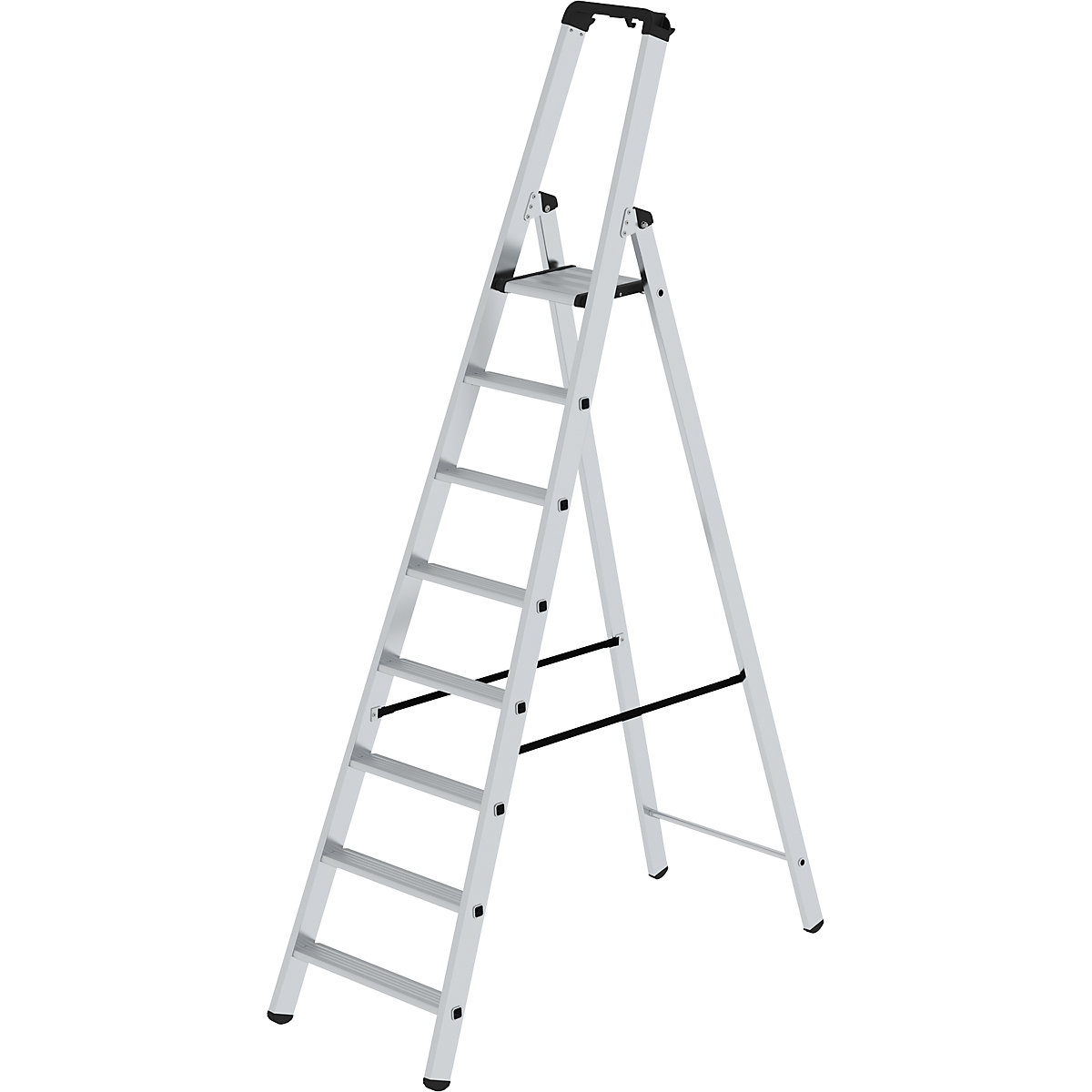 Scară dublă cu trepte, cu urcare pe o singură parte – eurokraft pro, model standard, 8 trepte-0