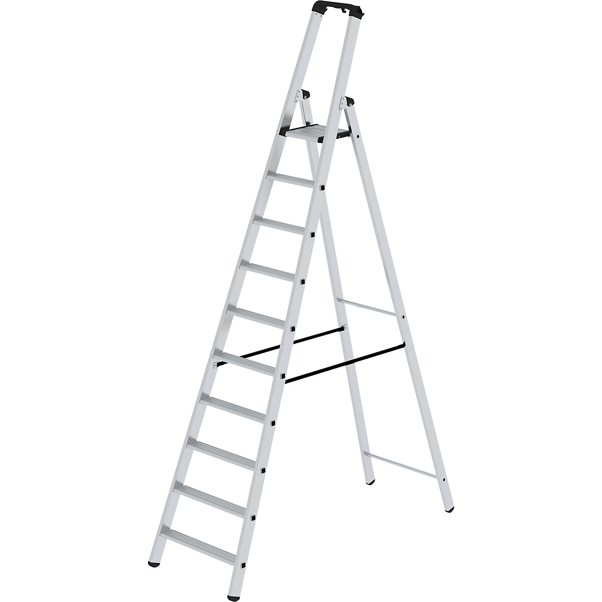 Scară dublă cu trepte, cu urcare pe o singură parte – eurokraft pro, model standard, 10 trepte-0