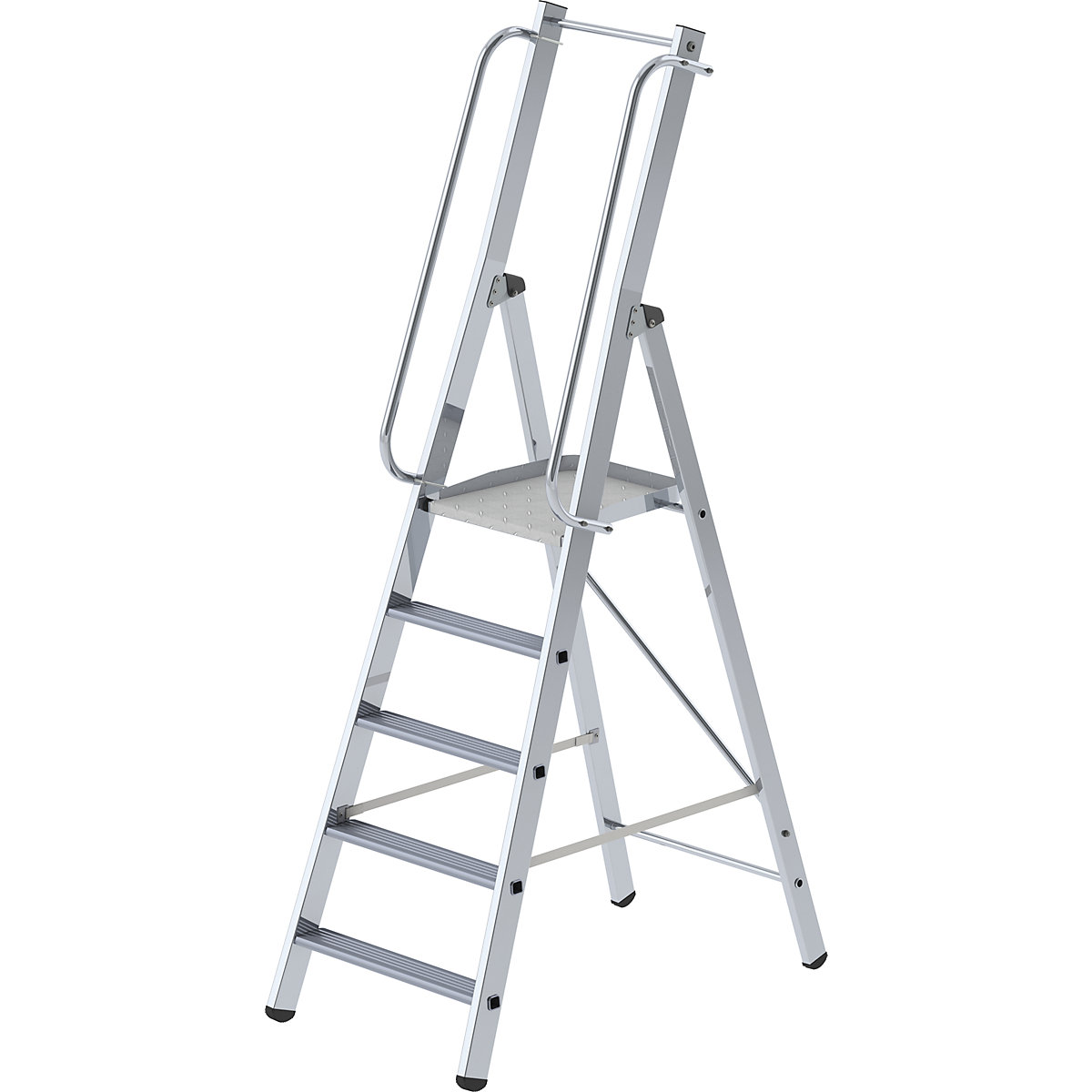 Scară dublă cu trepte, din aluminiu – MUNK