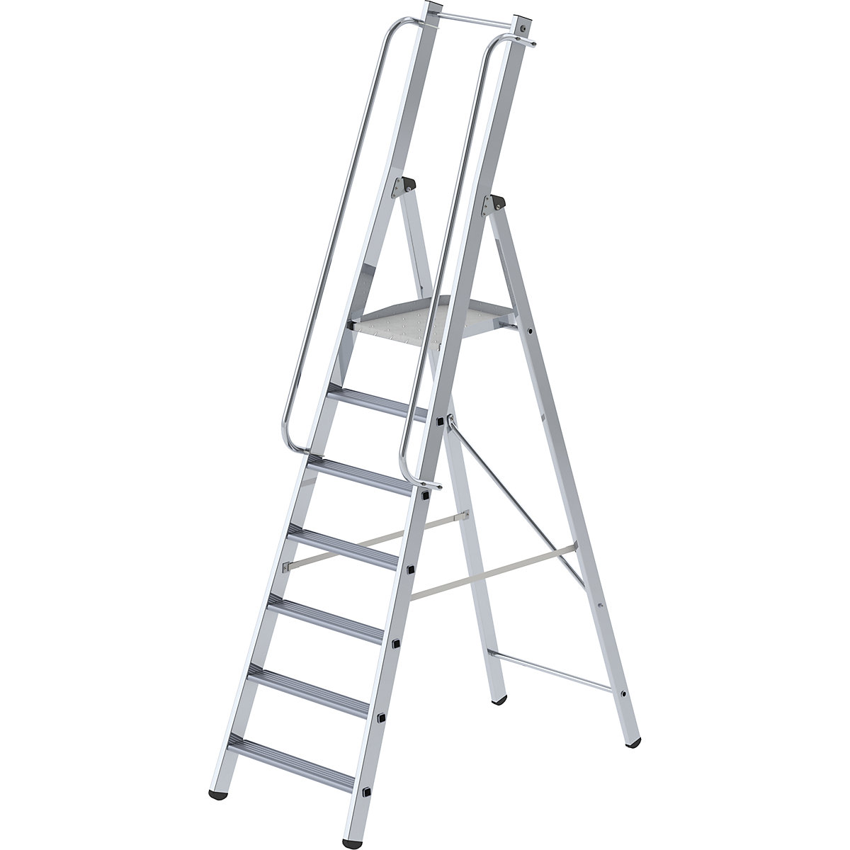 Scară dublă cu trepte, din aluminiu – MUNK