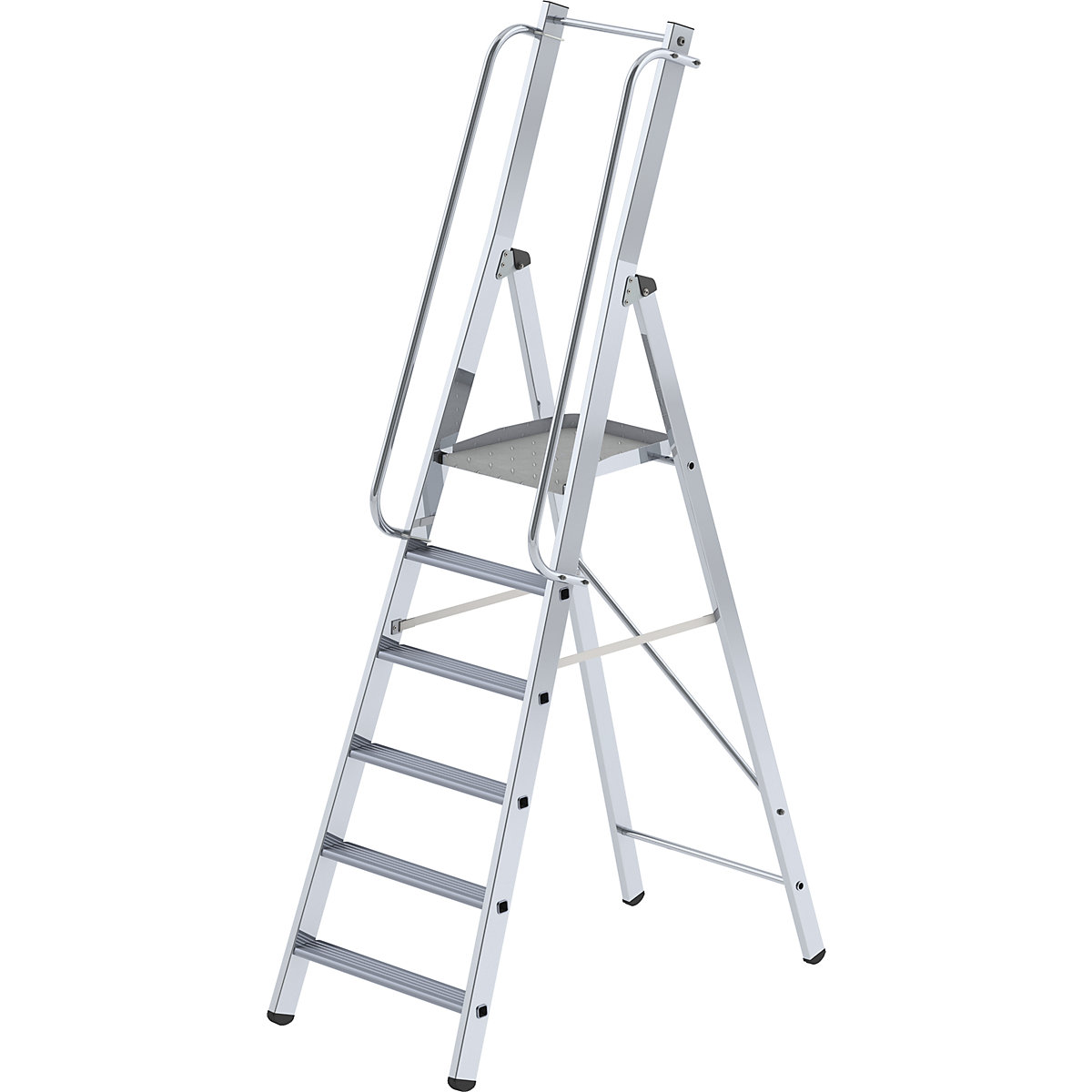 Scară dublă cu trepte, din aluminiu – MUNK