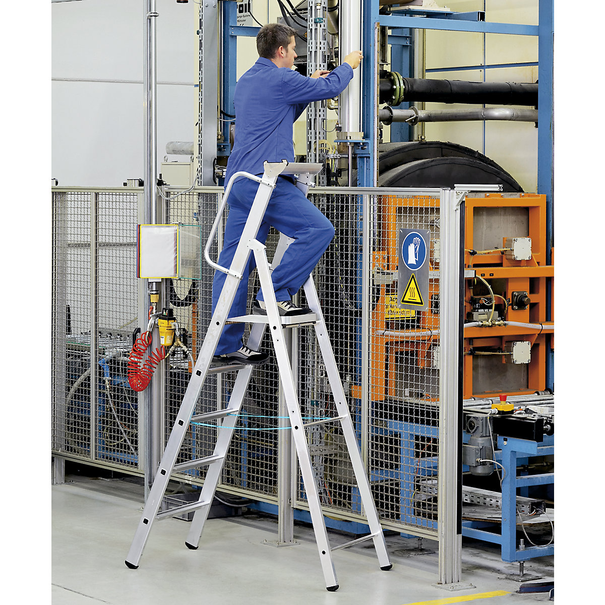 Scară dublă din aluminiu cu platformă mare – ZARGES (Imagine produs 2)-1