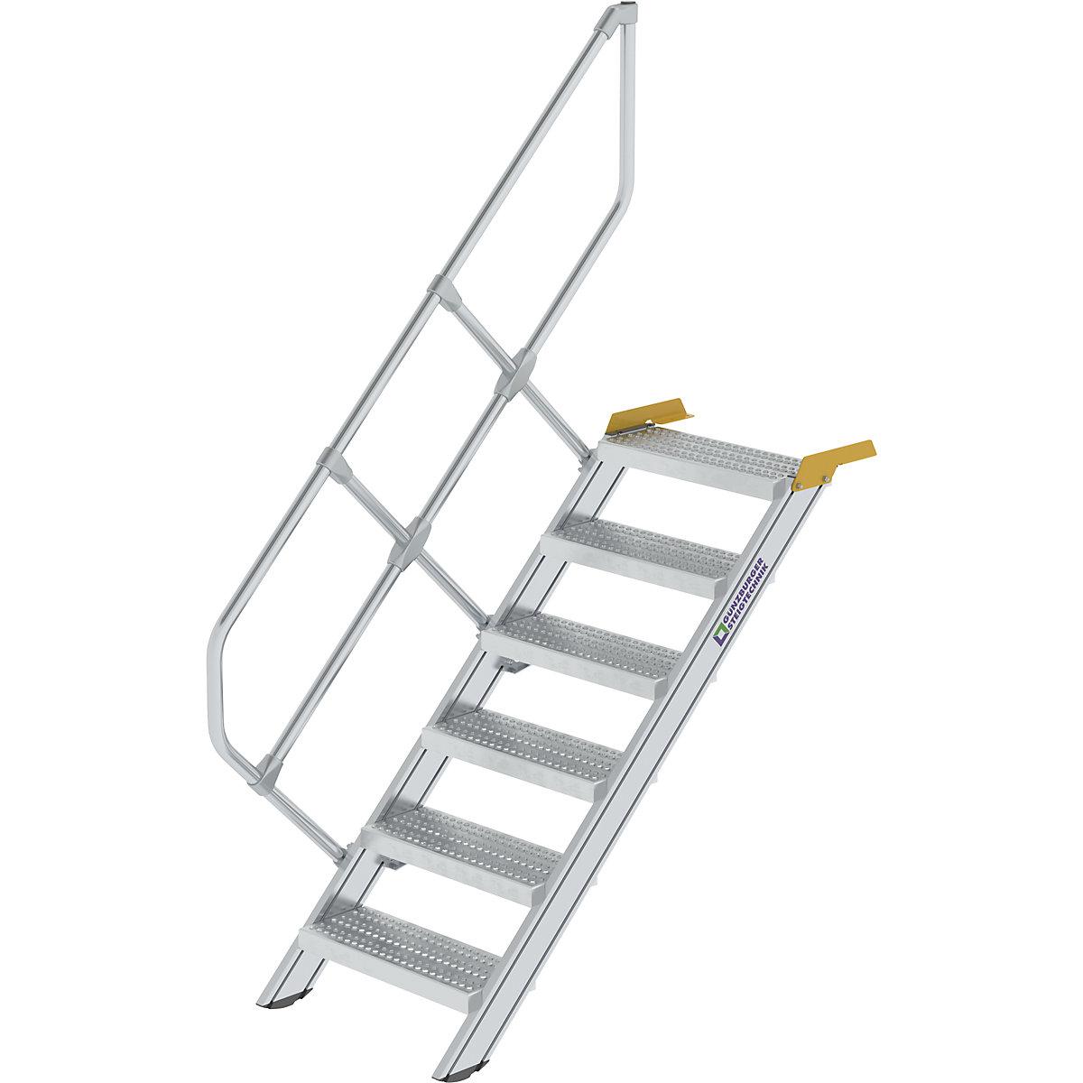 Scară industrială – MUNK, trepte din tablă perforată de oțel, lățimea treptelor 600 mm, 6 trepte-0