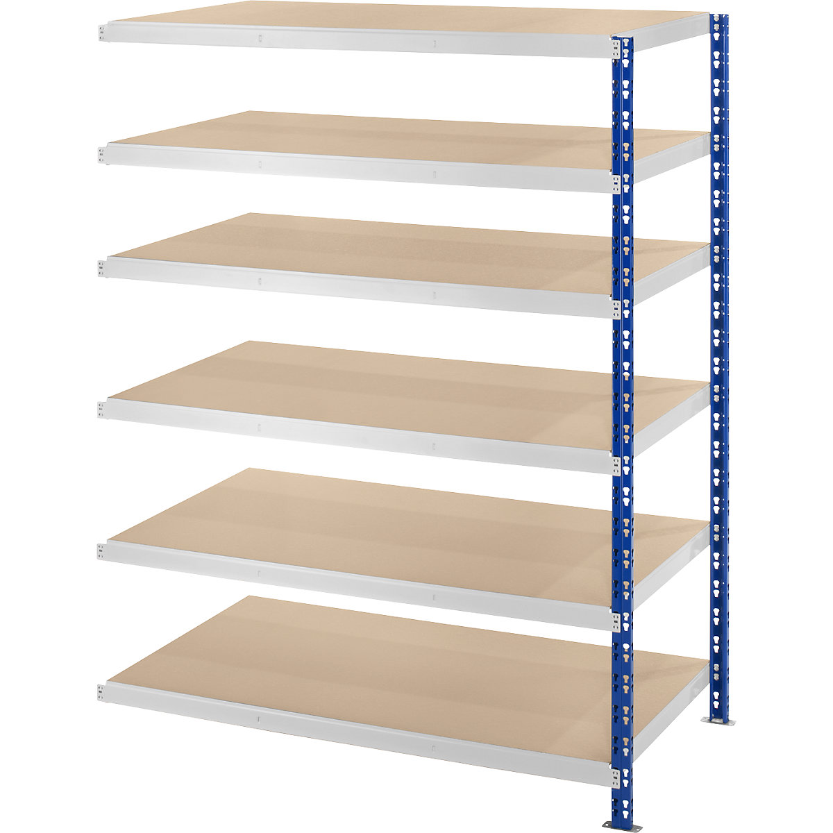 Scaffale a innesto a campata larga – eurokraft basic, prof. 800 mm, con ripiani in truciolato, scaffale aggiuntivo, alt. x largh. 1976 x 1525 mm-0