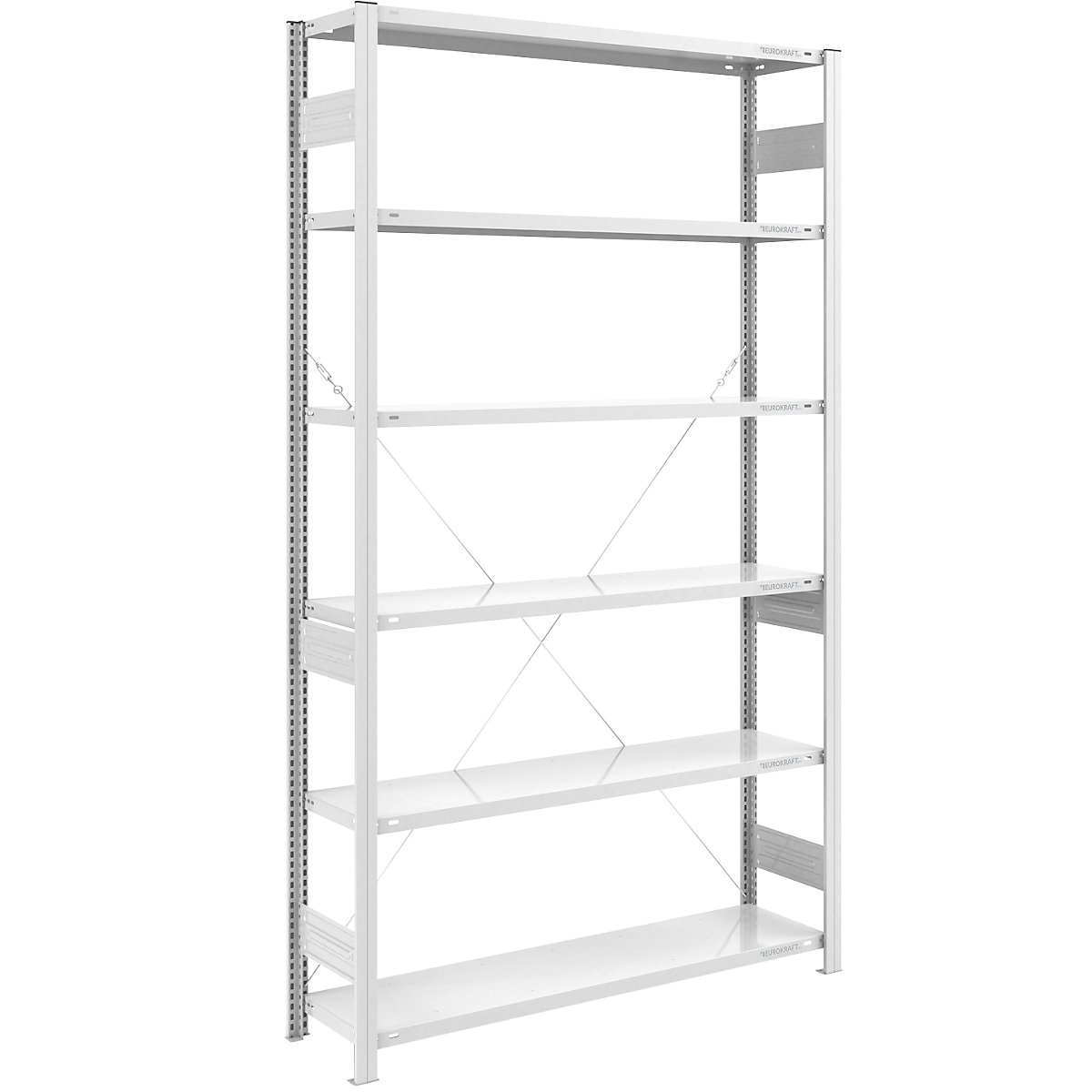 Scaffale a innesto a ripiani lunghi, RAL 7035 – eurokraft pro, altezza scaffale 2500 mm, portata campata 2500 kg, sc. base, larghezza x profondità 1300 x 400 mm-0