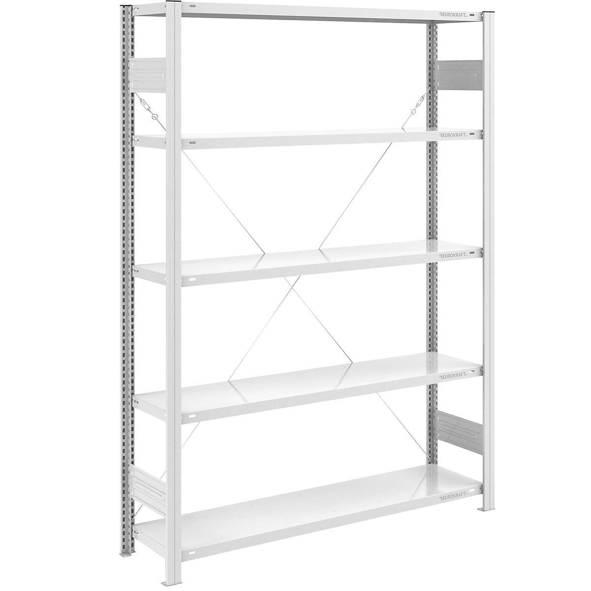 Scaffale a innesto a ripiani lunghi, RAL 7035 – eurokraft pro, altezza scaffale 2000 mm, portata campata 1600 kg, versione leggera, sc. base, larghezza x profondità 1300 x 400 mm-0