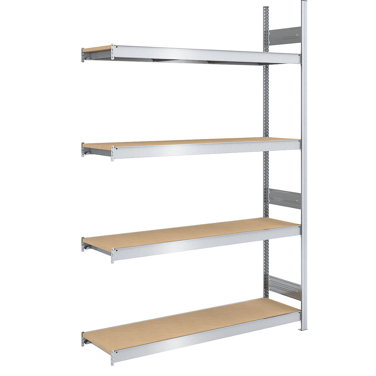 Scaffale a innesto con ripiani lunghi in pannelli di truciolato – hofe, altezza 2500 mm, larghezza 1500 mm, portata campata 1750 kg, profondità 500 mm, scaffale aggiuntivo-0