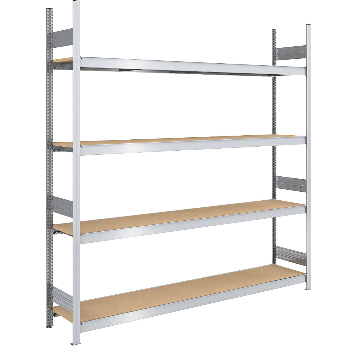 Scaffale a innesto con ripiani lunghi in pannelli di truciolato – hofe, altezza 2500 mm, larghezza 2250 (2 x 1125) mm, portata campata 1750 kg, profondità 500 mm, scaffale portante-0