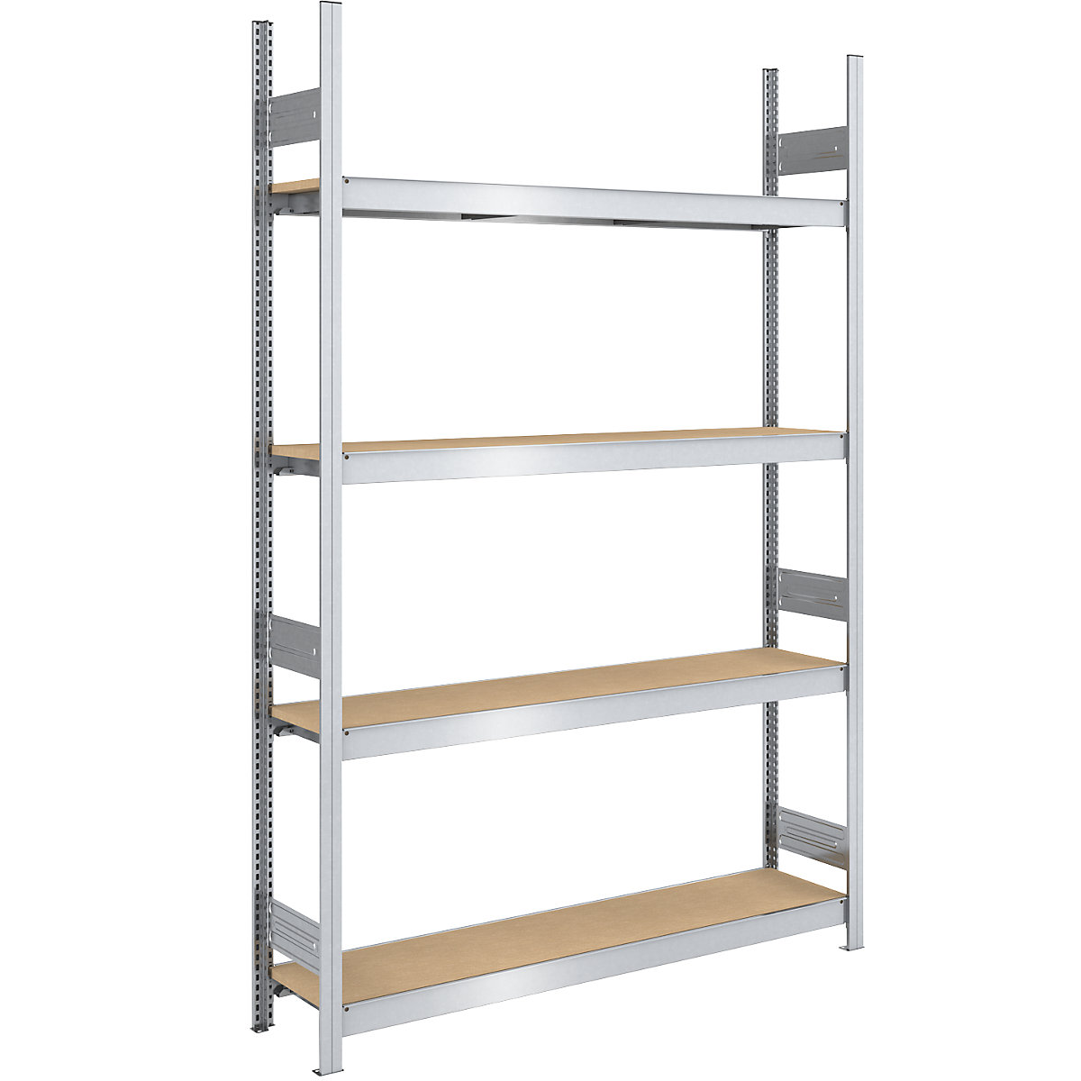 Scaffale a innesto con ripiani lunghi in pannelli di truciolato – hofe, altezza 2500 mm, larghezza 1500 mm, portata campata 1750 kg, profondità 400 mm, scaffale portante-0