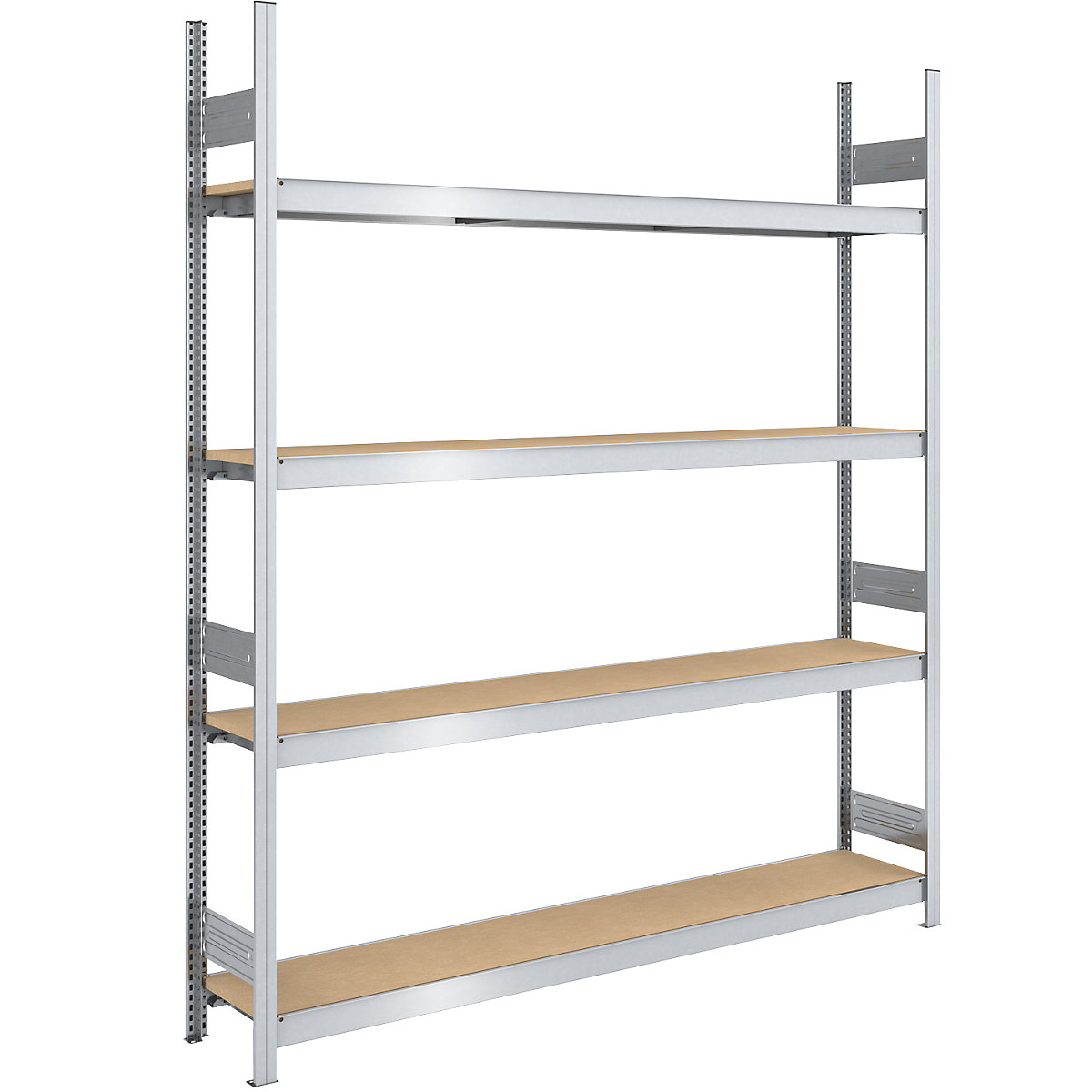 Scaffale a innesto con ripiani lunghi in pannelli di truciolato – hofe, altezza 2500 mm, larghezza 2000 mm, portata campata 1750 kg, profondità 400 mm, scaffale portante-0